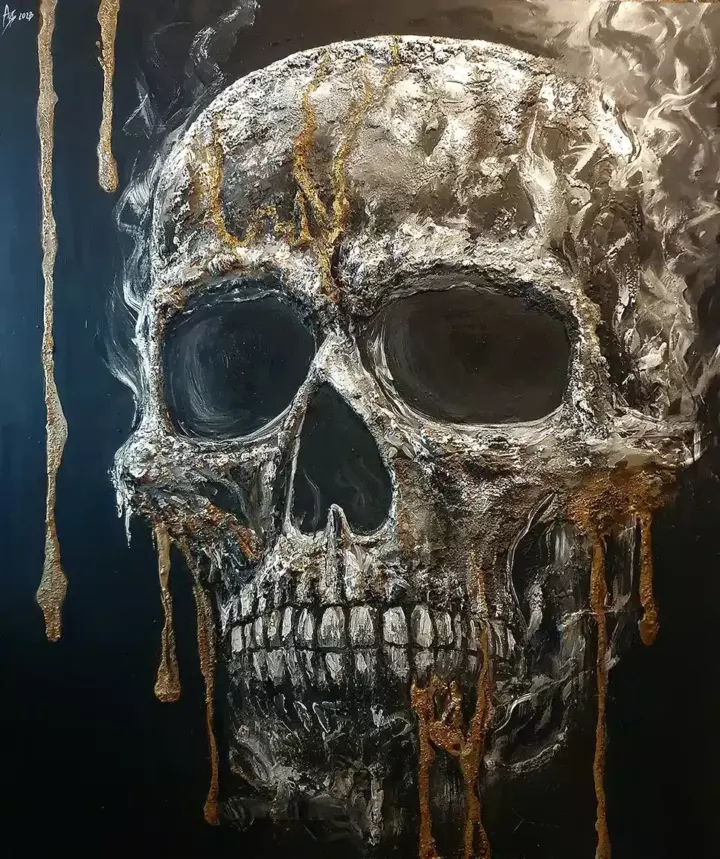 Entre deux États — peinture d’Alexandra Berthouzoz.