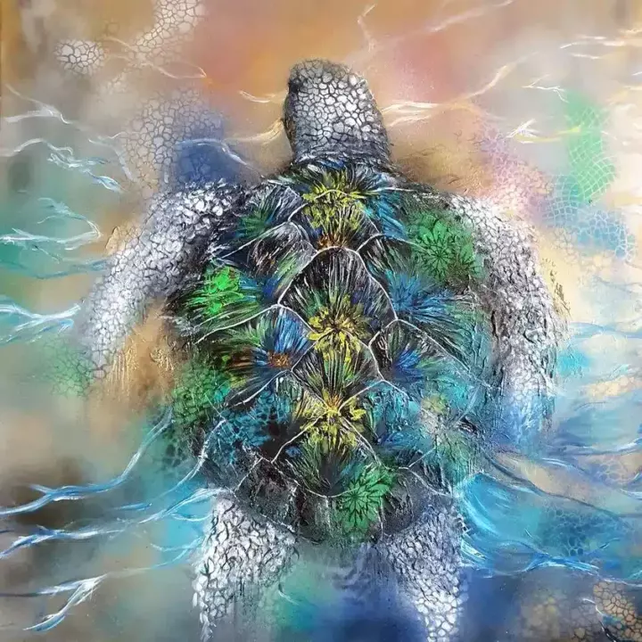 Entre les Mondes — peinture d’Alexandra Berthouzoz.