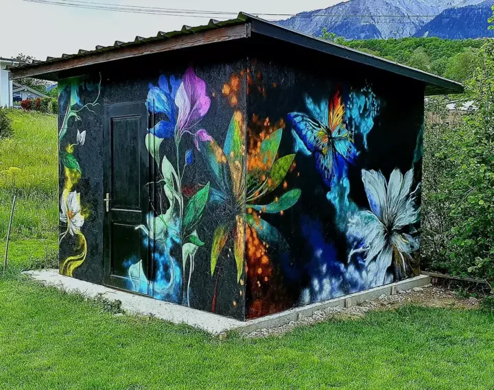 Éclosion — fresque d’Alexandra Berthouzoz.