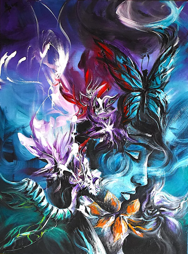 Quand ta voix devient Aile — peinture d’Alexandra Berthouzoz.